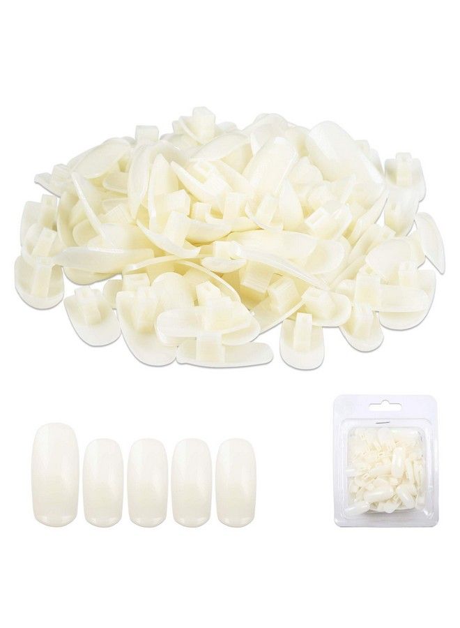 Pana Usa Training Practice Tips False Fake Nail Tips For Nail Manicure Diy Tech Nails Model Art Tools (Natural White Tips) - Image 1