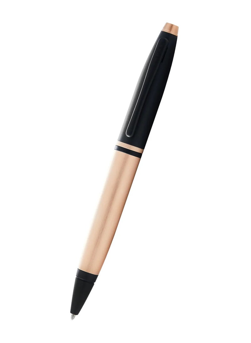 Cross 1-Piece Calais Ballpoint Pen In Gift Box Black Ink Rose Gold With Black Barrel - Image 1