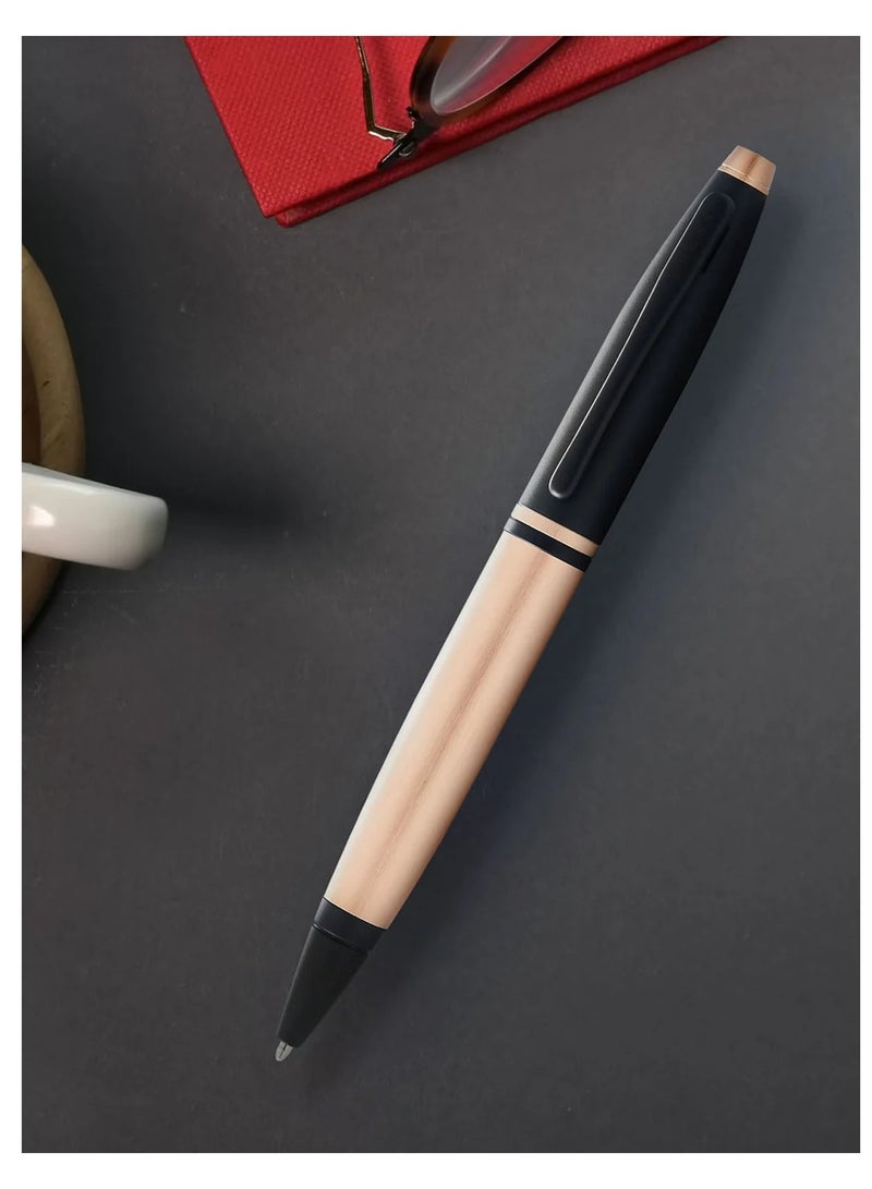Cross 1-Piece Calais Ballpoint Pen In Gift Box Black Ink Rose Gold With Black Barrel - Image 5