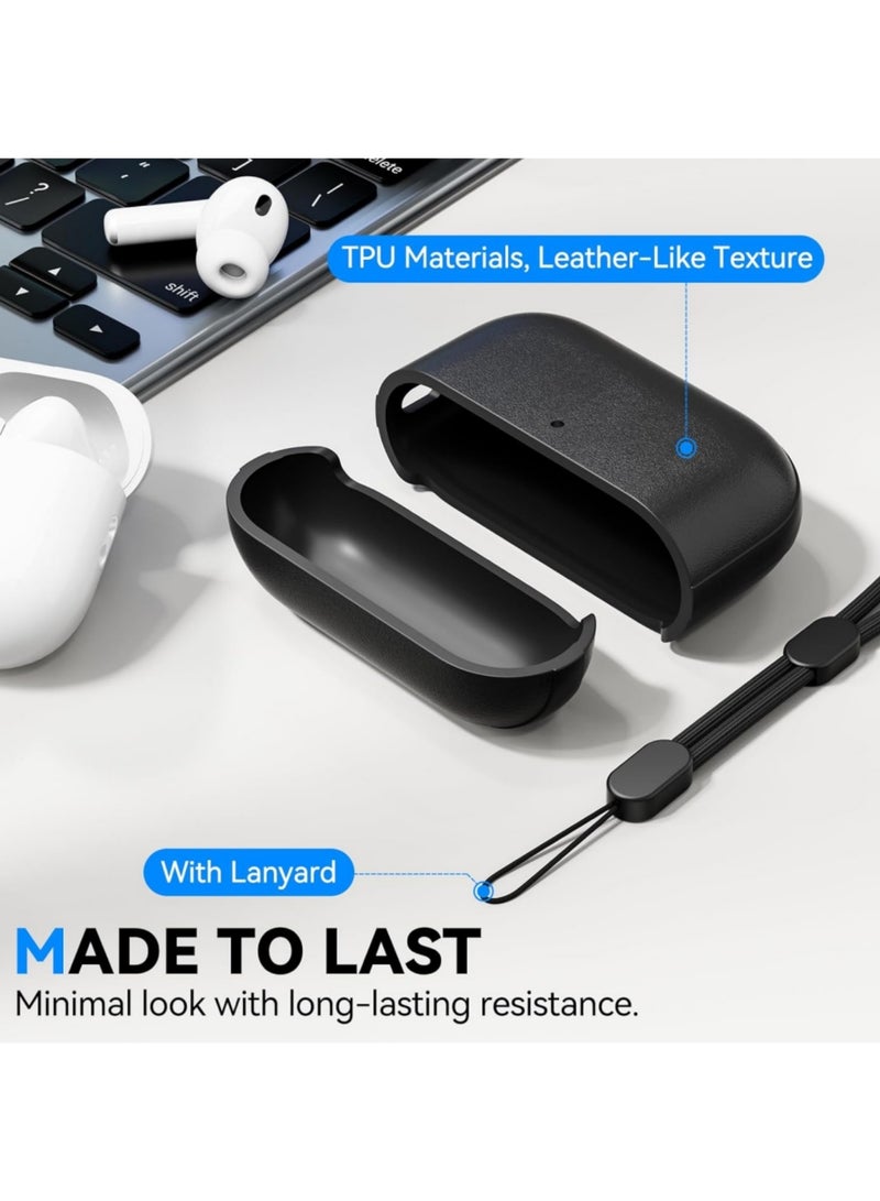 Aookay for AirPods Pro 3 Case (2025), Shock-Proof Protective TPU Case with Lanyard Compatible with Airpods Pro 3 Cover for Women, Men (Black) - Image 4