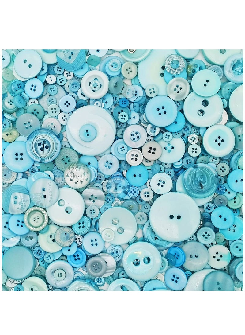 Y&D 1000 Pcs Turquoise Buttons for Crafts in Bulk Assorted Craft Mixed Teal Button Crafting  - Image 2
