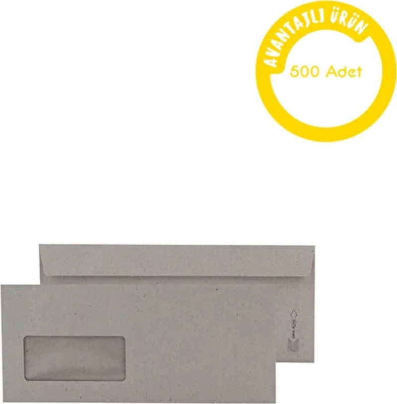 Asildoğan Diplomat Envelope Windowed 10.5X24 I. Kraft 90 gr Silicone 500 Pieces