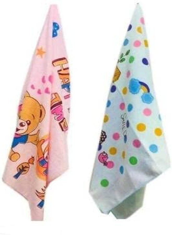 Sanvi Towel/Bath Towel / 100% Cotton Washcloth for New Born Baby/Infants/Toddlers (0-12 Months) Small (46 cm * 84 cm) (Colours & Prints Vary) (Pack of 3) - Image 2
