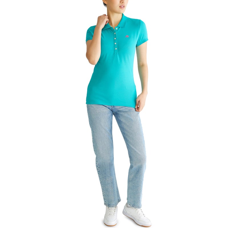Aeropostale Aero Solid A87 Polo, Aqua Dream, XS - Image 2