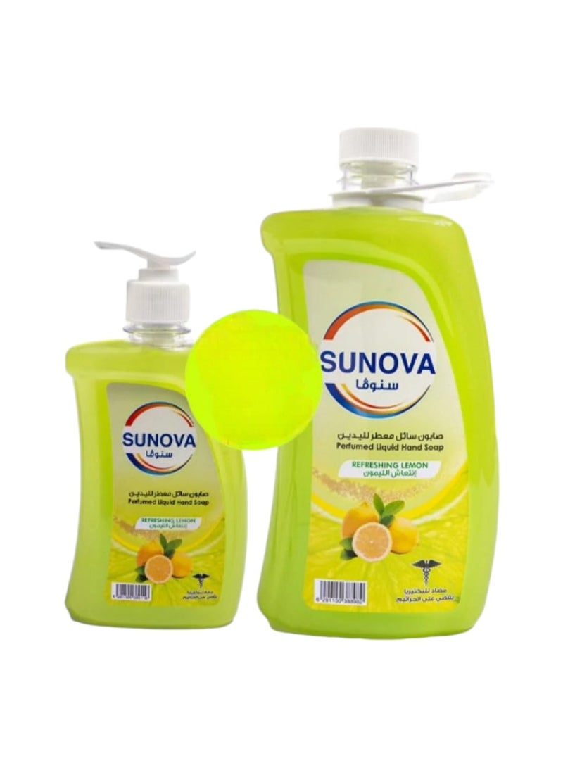 Liquid hand soap with lemon fresh scent, 2.2 liters + 330 ml