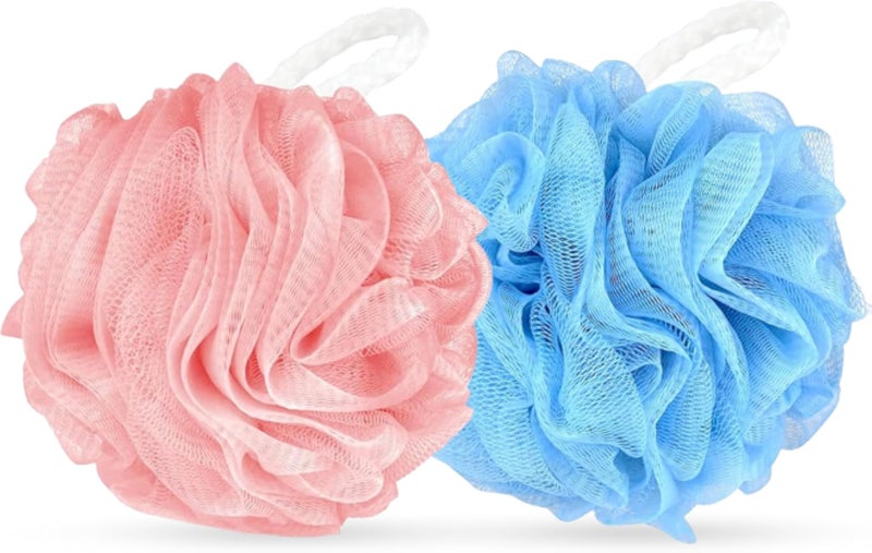 GLUN® High Cleansing Bath Large Loofah Sponge | Exfoliating Scrubber for Enhanced Lather & Smooth Skin Pack of 2