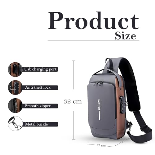 RarePicks Crossbody Sling Bag Men &Women | Anti-Theft Chest Backpack, Crossbody, Messenger, Handbag, Shoulder, Chest Bag for Travel, Work, & Daily Use- (Black,Brown) - Image 2