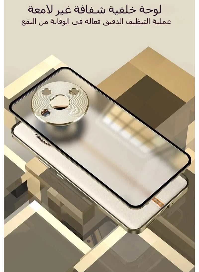 general Compatible with Realme 11 Pro Plus Magnetic Metal Frame Matte Translucent Tempered Glass Back Non Slip Shockproof Case with Camera Protector - Image 3