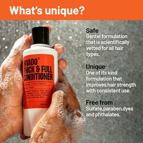 Hivado Thick and Full Conditioner for Men| Lightweight Volumizing, Black oats, Rosemary, Jojoba oil & hydrolysed silk protein, For Healthier looking hair, Sulfate Parabens Free (for men) 250 ml - Image 4