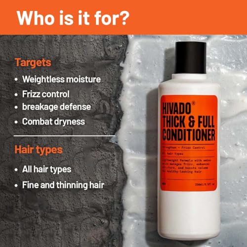 Hivado Thick and Full Conditioner for Men| Lightweight Volumizing, Black oats, Rosemary, Jojoba oil & hydrolysed silk protein, For Healthier looking hair, Sulfate Parabens Free (for men) 250 ml - Image 3