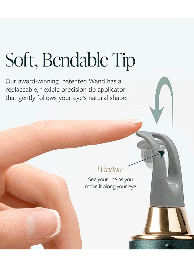 EXMY Easy No-SkipEyeliner Multifunctional Makeup Eyeliner Pen with Metallic, Flexible Silicone Tip-Black - Image 3