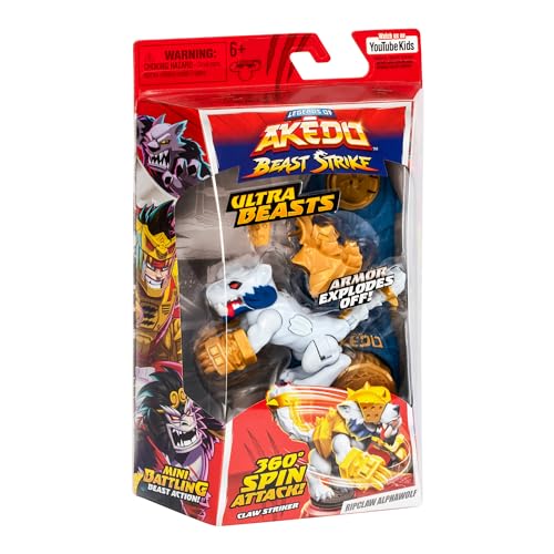 AKEDO Legends of Akedo Beast Strike Ultra Beasts | Ripclaw Alphawolf | Supersized with 360 Degree Spin Attack | New Battlespin Controller | Ripclaw Alphawolf Strikes with His Claws and Jaws - Image 4