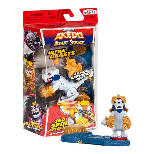 AKEDO Legends of Akedo Beast Strike Ultra Beasts | Ripclaw Alphawolf | Supersized with 360 Degree Spin Attack | New Battlespin Controller | Ripclaw Alphawolf Strikes with His Claws and Jaws - Image 1