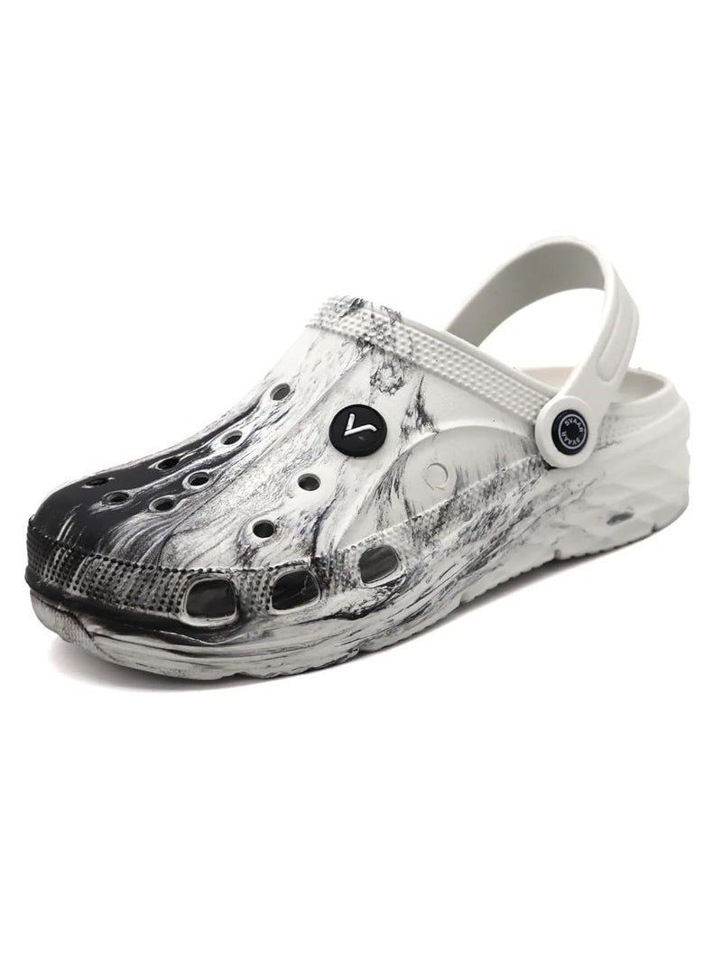 SVAAR Men's Marble Effect Classic Clogs || Sandals with Adjustable Back Strap for Men - Image 4