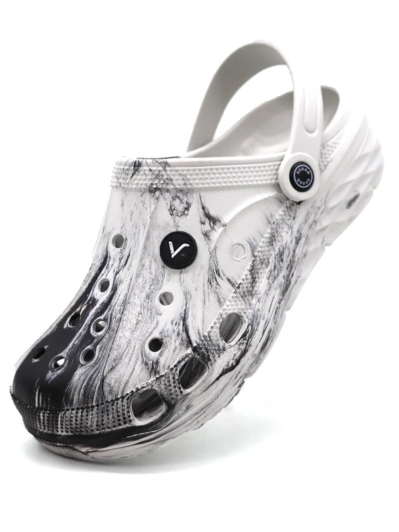 SVAAR Men's Marble Effect Classic Clogs || Sandals with Adjustable Back Strap for Men - Image 1