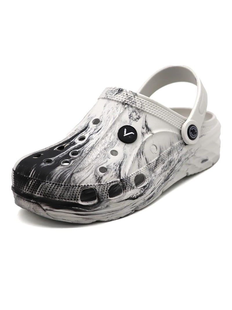 SVAAR Men's Marble Effect Classic Clogs || Sandals with Adjustable Back Strap for Men - Image 2