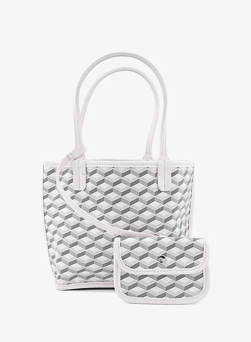 كابلي Women’s Patterned Shoulder Tote Bag with Mini Pouch