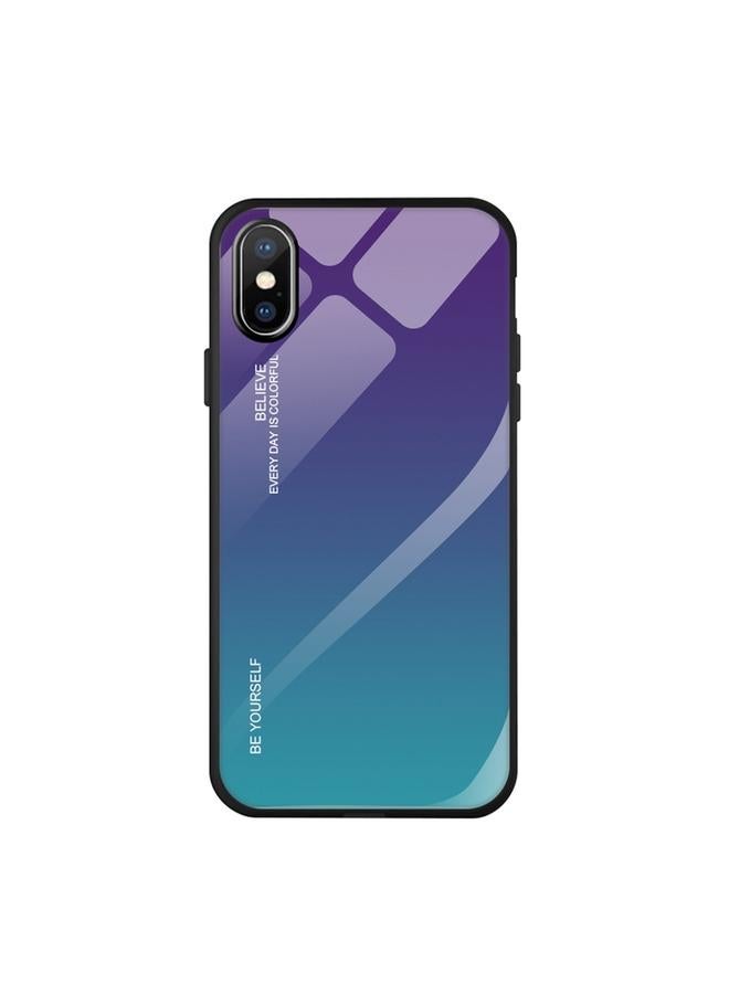 S-TOP Case For iPhone X / XS Gradient Color Glass Case - Image 1