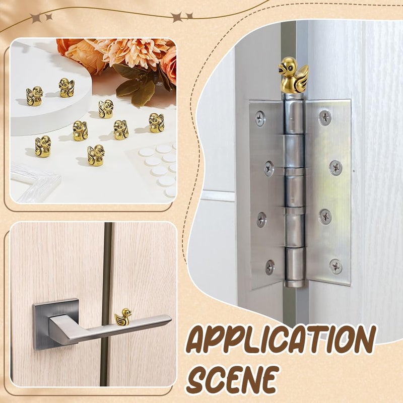 AHANDMAKER 8Pcs Brass Duck Hinge Heads Decorative Topper Antique Golden Duck Ornaments Set Door Hinge Head for Home Office Desktop Decoration Figurines Gift for Animal Lovers - Image 5