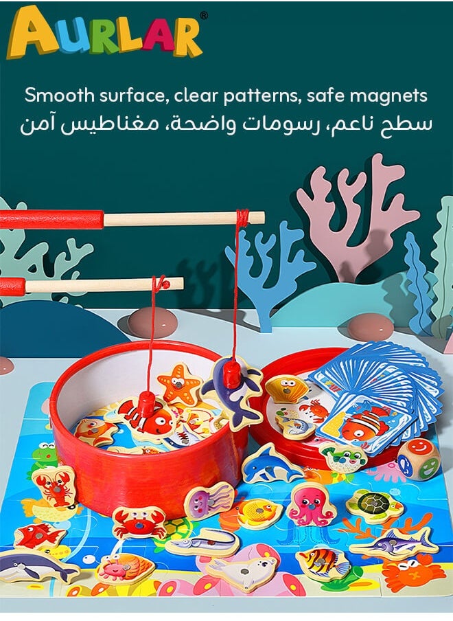 Aurlar Magnetic Fishing Toy Set – 30 Sea Creatures Learning Game for Toddlers, Fun & Educational Toy Box for 1+ Year Kids  - Image 2