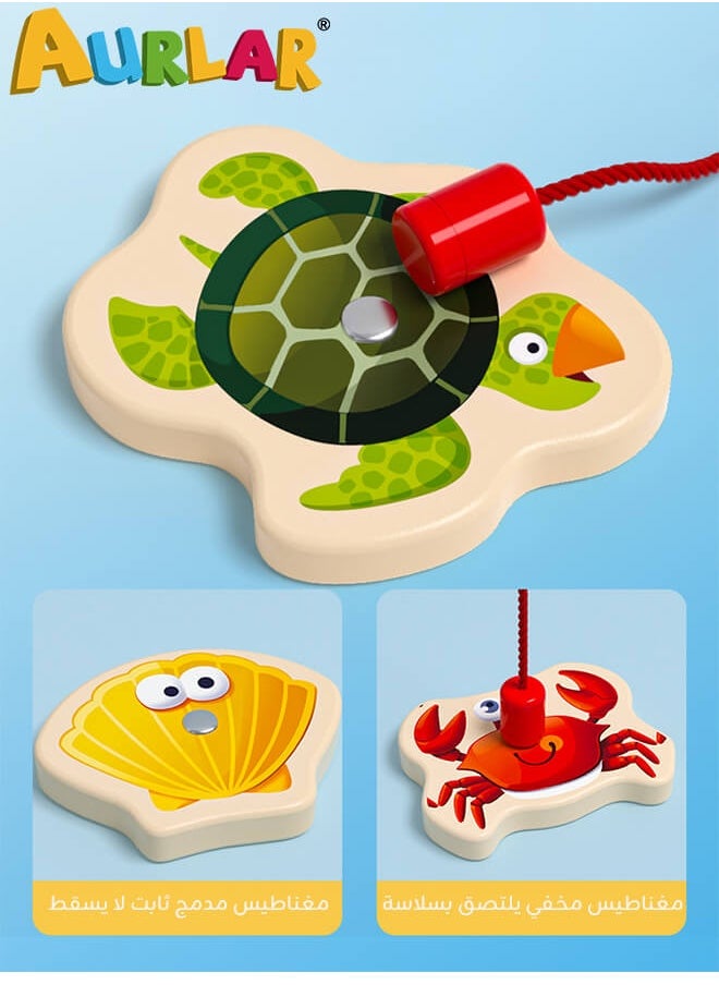 Aurlar Magnetic Fishing Toy Set – 30 Sea Creatures Learning Game for Toddlers, Fun & Educational Toy Box for 1+ Year Kids  - Image 3