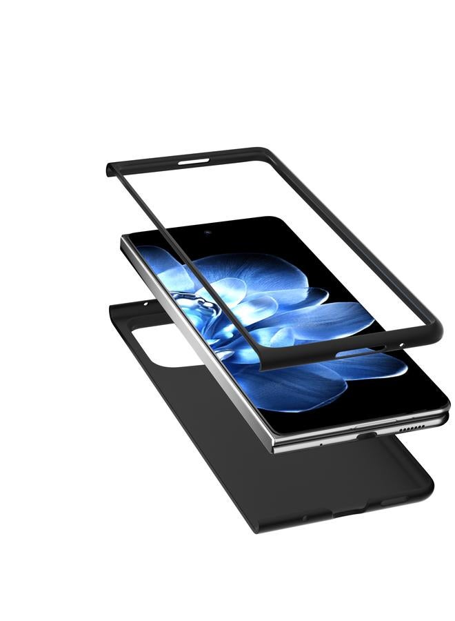 erorex Case For Xiaomi Mix Fold 4 Black Frame Carbon Fiber Texture PU Phone Case - Image 3