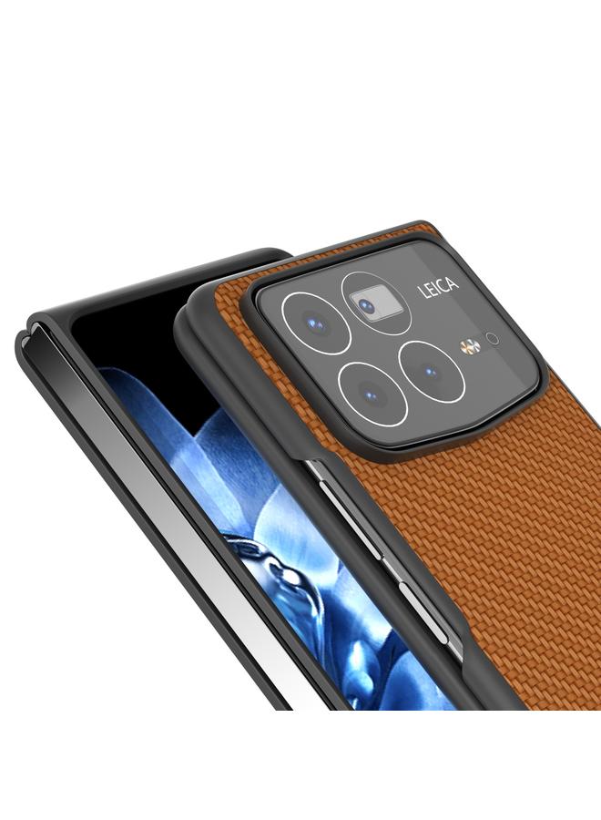 erorex Case For Xiaomi Mix Fold 4 Black Frame Carbon Fiber Texture PU Phone Case - Image 4