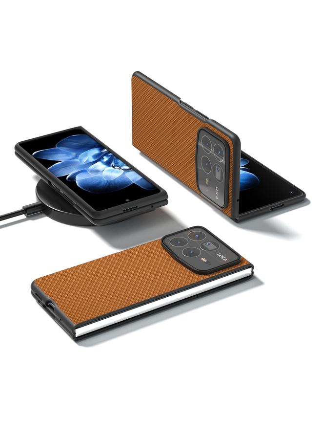erorex Case For Xiaomi Mix Fold 4 Black Frame Carbon Fiber Texture PU Phone Case - Image 2