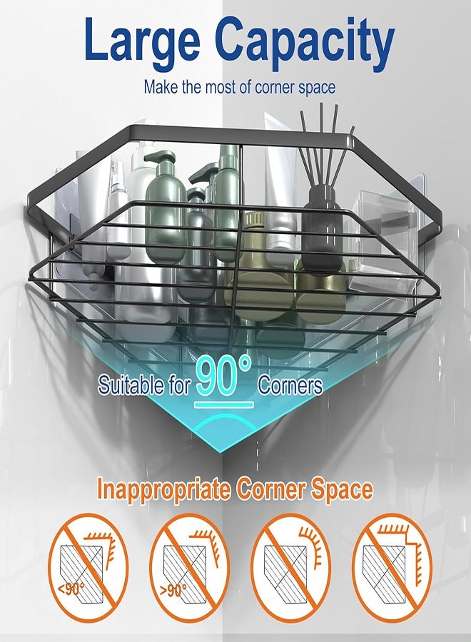 Corner Shower Caddy, 4 Pack Shower Organizer with Soap Holder, No Drill, 304 Stainless Steel Shower Organizer for kitchen and Home Decor (Black) - Image 3