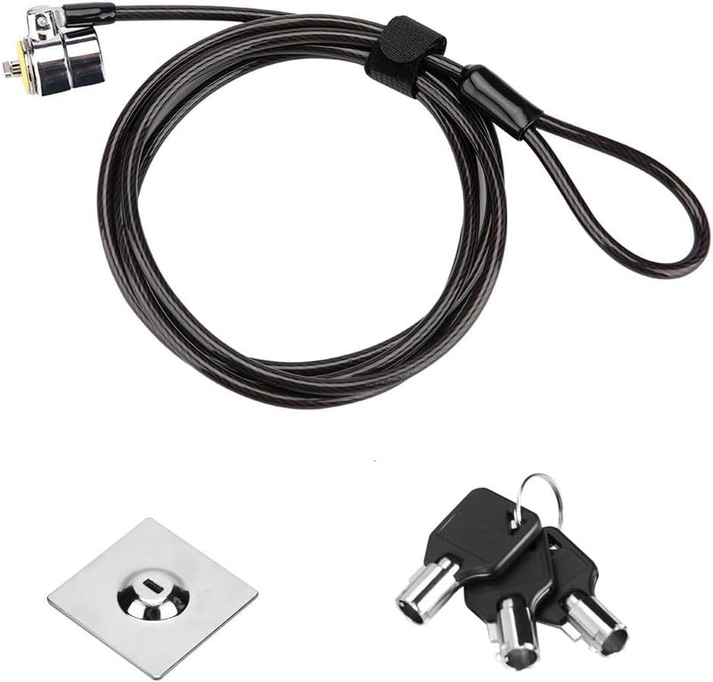 LORADAR Laptop Cable Lock - 6.7Ft Security Cable with Adhesive Anchors - Compatible for Tablets, Laptops, iMac & Other Devices - 3 Keys (Keyed Different) - Image 1