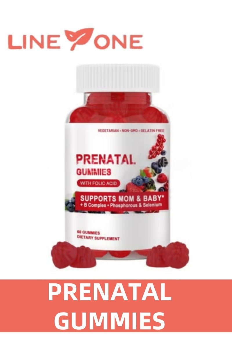 Prenatal Complete Prenatal Vitamin Gummies - Essential Folate B12 & D3 for Mom & Baby | 60 Count - Image 1