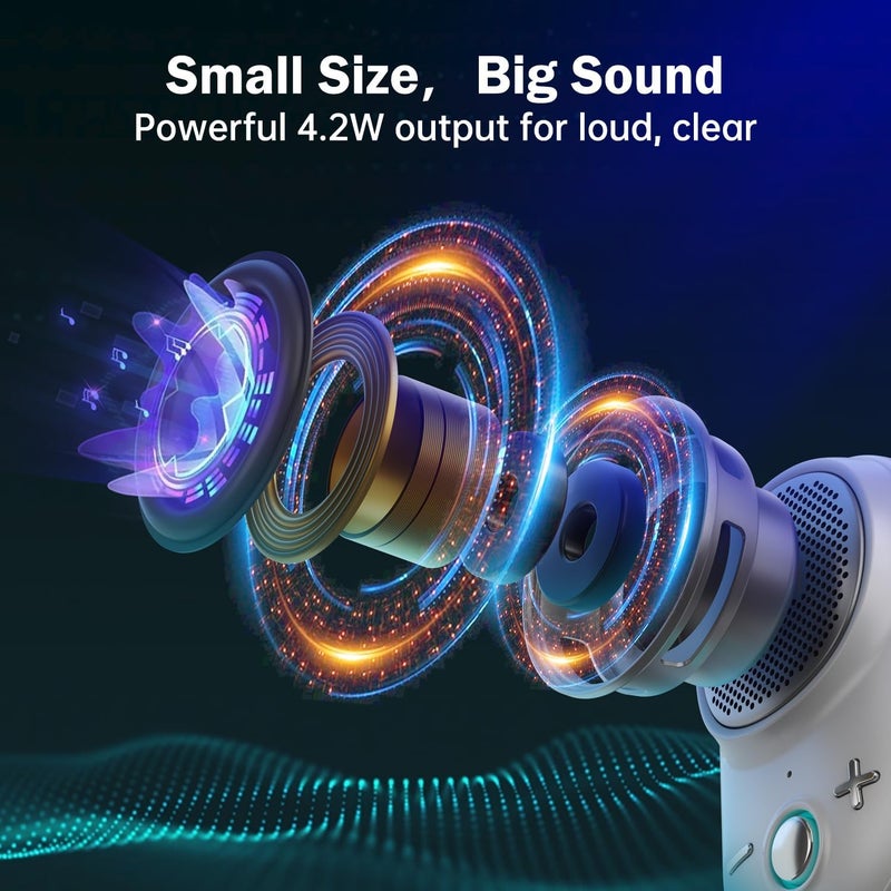 Divoom Itour-S Portable Mini Wireless Bluetooth Speaker, Big Audio and Punchy Bass,Clip-On Design, IP67 Waterproof and Dustproof,10 Hours Playtime,Speaker for Home Travel Office and Outdoors (White) - Image 3