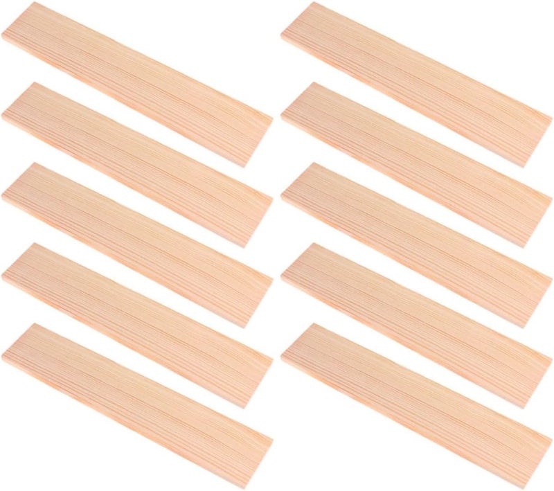 10pcs 6mm Thick Unfinished Pine Wood Boards Rectangle 4x25cm for Crafting Photography Props DIY Wood Blocks Arts and Crafts Supplies - Image 1
