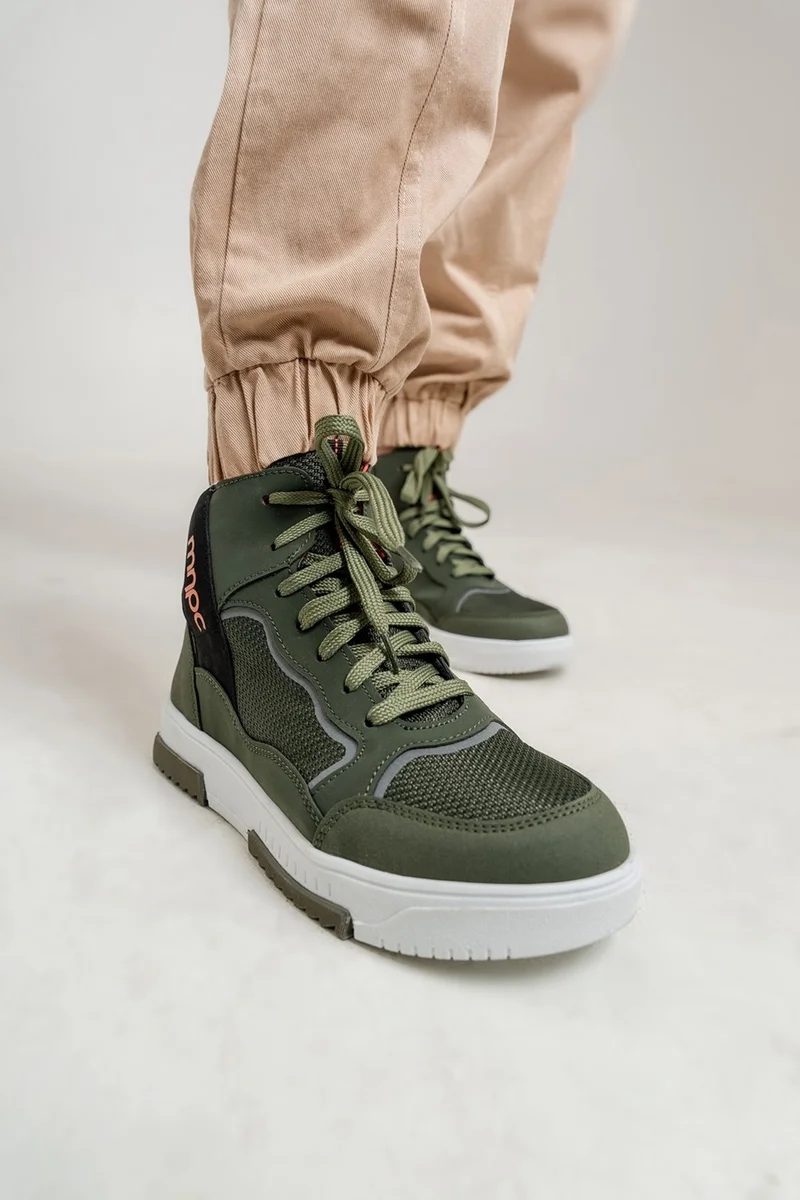 Mnpc Boys Khaki Anatomical Sneaker Boots