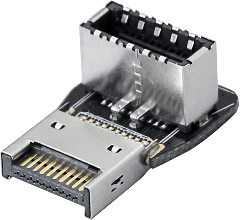 CERRXIAN 90 Degree USB Type E Adapter Up Angle USB 32 Type E Male to Female Front Panel Internal Connector Adapter High Speed 10Gbps for USB C Header MotherboardUpA - Image 1