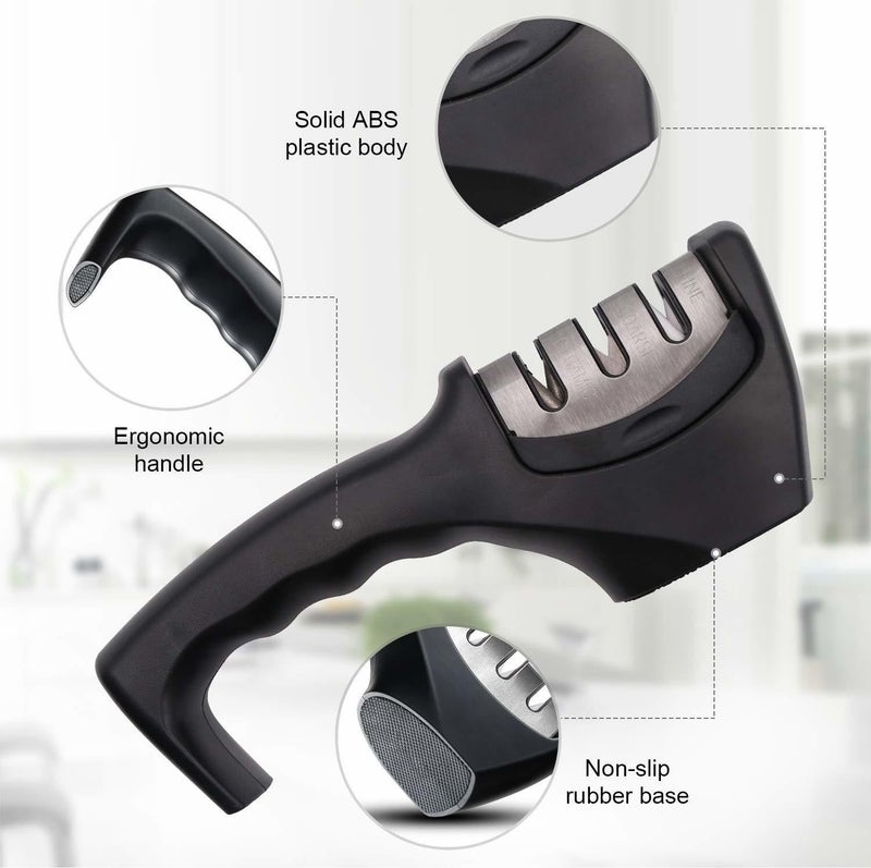 PUTHAK nife Sharpener Manual 3 Stage Knife Sharpener Tool Advanced Knife Sharpener for Kitchen Knife Sharpener  - Image 2