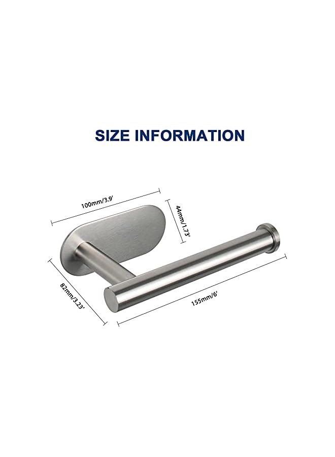 S-TOP Toilet Paper Holder Self Adhesive, Premium Thicken SUS304 Stainless Steel Rustproof Adhesive Toilet Roll Holder no Drilling for Bathroom, Kitchen, Washroom (1 Pack, Brushed Nickel) - Image 2