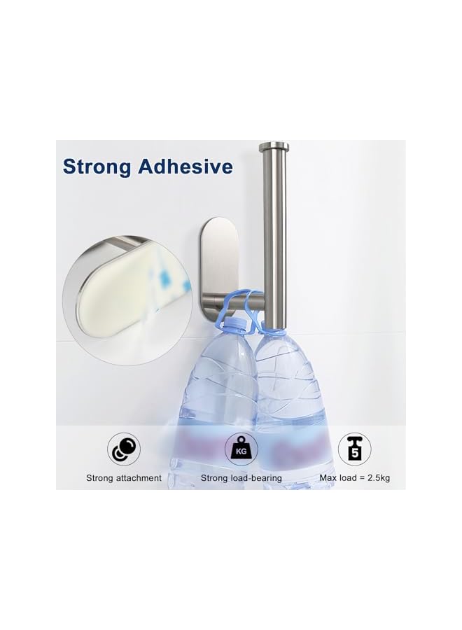 S-TOP Toilet Paper Holder Self Adhesive, Premium Thicken SUS304 Stainless Steel Rustproof Adhesive Toilet Roll Holder no Drilling for Bathroom, Kitchen, Washroom (1 Pack, Brushed Nickel) - Image 3