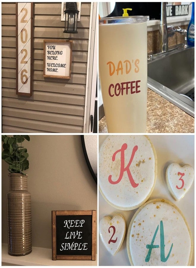 REOLAN Alphabet Letter Stencils for Cookies Decorating - 16 Pack Letters Numbers Stencil Templates for Cakes Coffee Baking, Reusable Cursive Cookie Stencils for Wood Crafts Painting & Cake Coffee Airbrushing - Image 2