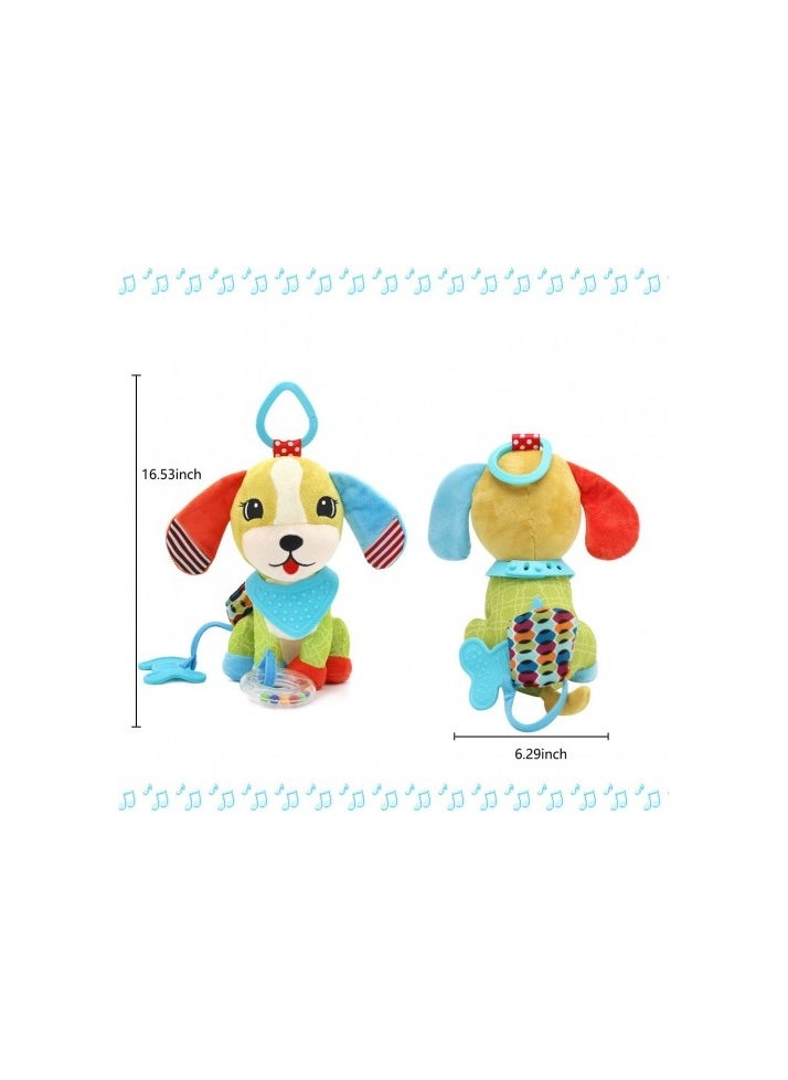 Baby Rattle Toy Push Cute Puppy Toddler Teether Toys Baby Teething Toys Early Educational Toy Set Gift for Babies 0-12-24 Months Boys Girls