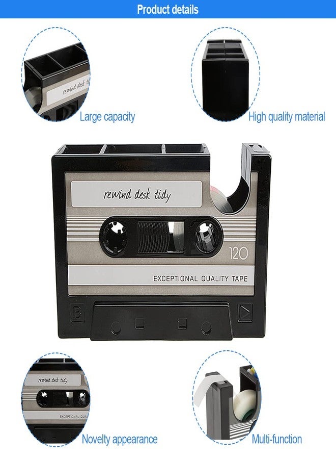 YXQ Fun Tape Dispenser Novelty Unique Pen Dispenser Cool Retro Desk Accessories, Gray - Image 4