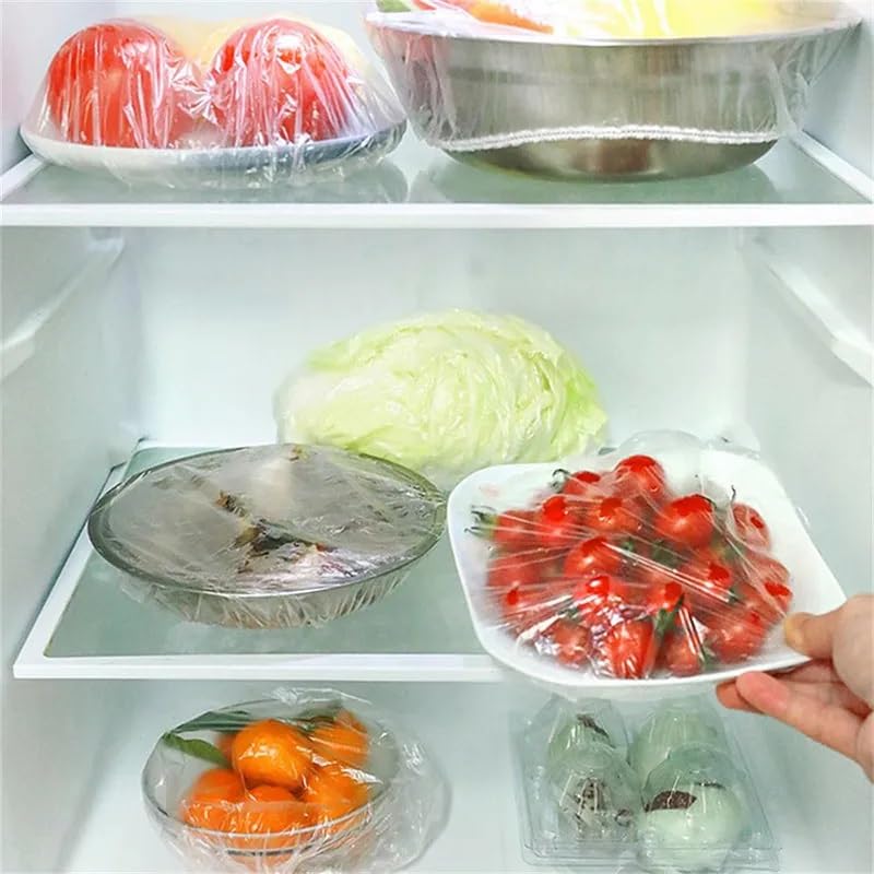 Newvent Newvent® Reusable Elastic Food Storage Plastic Covers | 50Pcs Disposable Food Cover | Fresh Kipping Bag | Universal Kitchen Wrap Sealing Caps | Bowls Elastic Plate Covers - Image 5