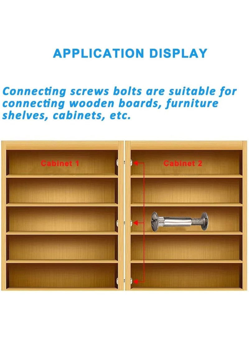 Cupboard Joining Bolts Furniture Connecting Screws Bolts M6 (31mm - 40mm) Kitchen Cabinet Carcase Connectors (Pack of 10) - Image 5