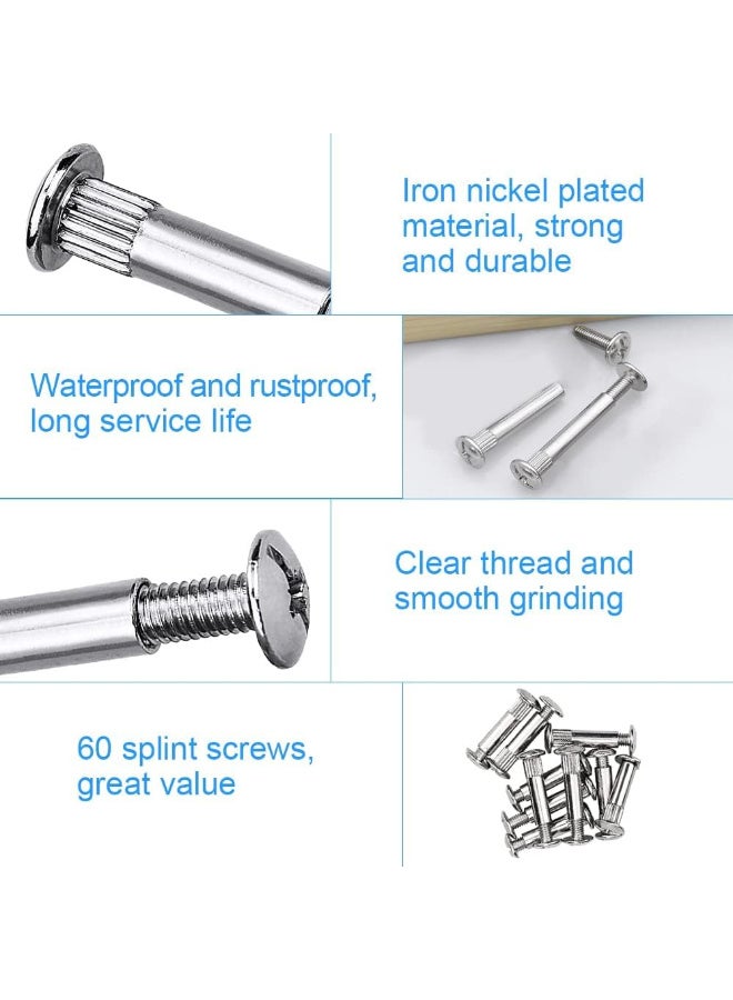 Cupboard Joining Bolts Furniture Connecting Screws Bolts M6 (31mm - 40mm) Kitchen Cabinet Carcase Connectors (Pack of 10) - Image 3
