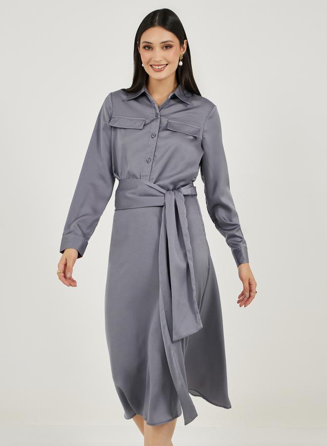 Styli Belted Midi Dress  - Image 2