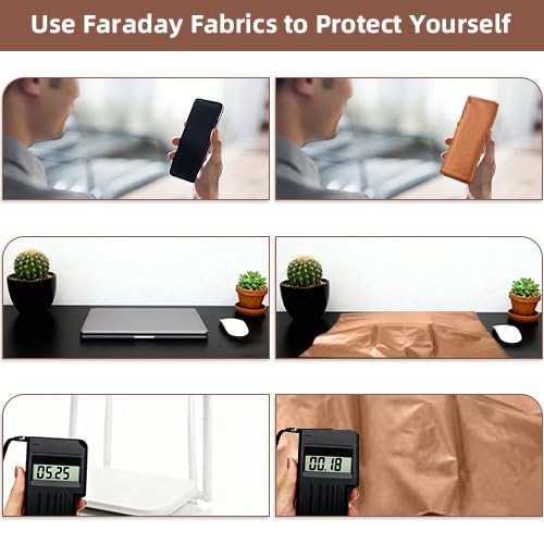 Amerthing Pure Copper Faraday Fabric RF & LF Electromagnetic Fields Gold Color Blocking Fabric 2 Meters (78"x43" inch) - Image 4