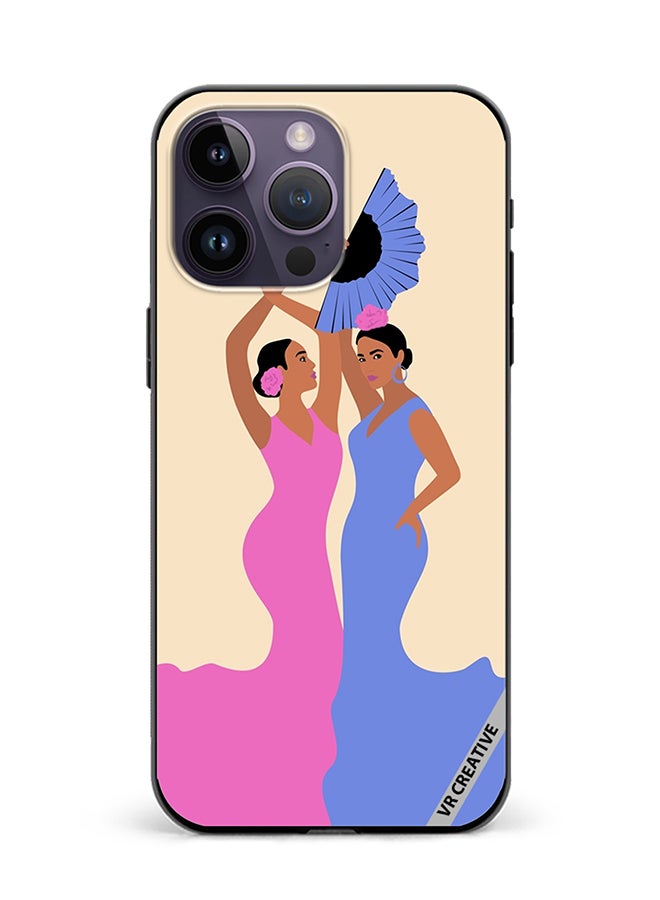VR CREATIVE Protective Case Cover For Apple iPhone 15 Pro Spanish Women Dancing Flamenco Design Multicolour - Image 1