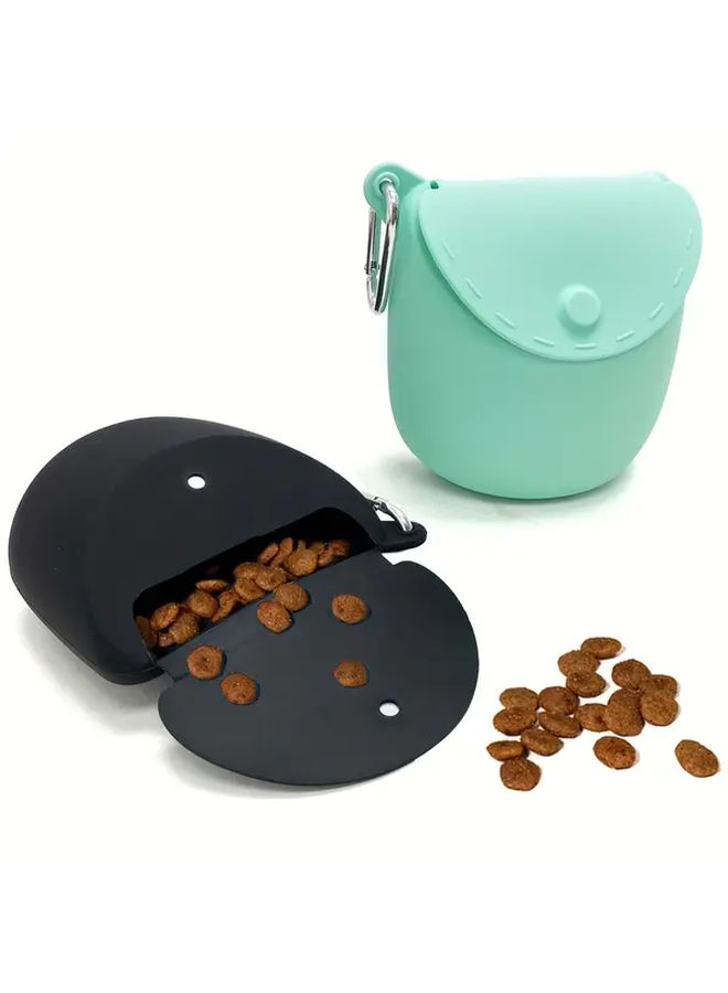 حقيبة تدريب الكلاب السوداء المحمولة بحقيبة خصر بإغلاق سحابي وسهل التنظيف - Image 5