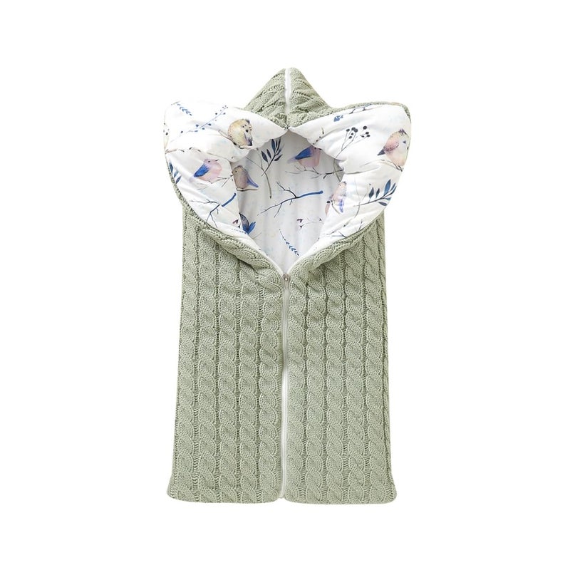 LLmoway Warm Baby Sleeping Bag Winter Infant Swaddle Sleep Sack Soft Thick Stroller Blankets for Newborn Cold Weather Sage Green - Image 1