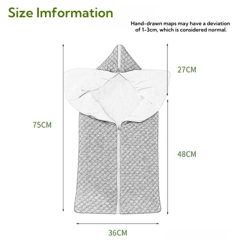 LLmoway Warm Baby Sleeping Bag Winter Infant Swaddle Sleep Sack Soft Thick Stroller Blankets for Newborn Cold Weather Sage Green - Image 3